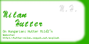 milan hutter business card